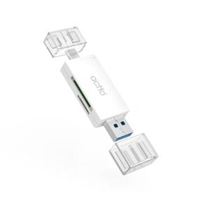 삼성 갤럭시 A16 C타입 OTG USB3.2 SD/microSD/TF 멀티 카드 리더기 (화이트)