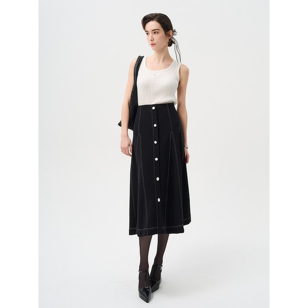 PM2261S060 Gardenia A-line span skirt_Black