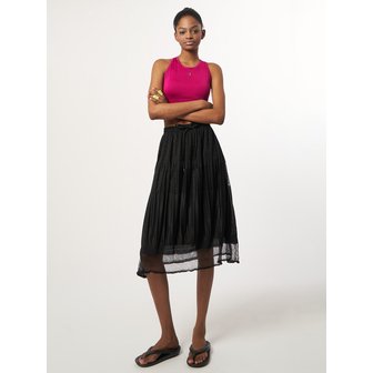 애스플래폼 AW61SK01_시어 튤 스커트_블랙