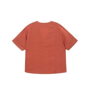 v-neck linen blouse(brick)