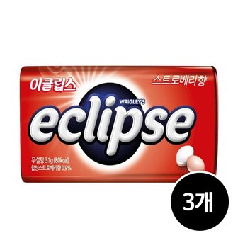  이클립스 스트로베리향 캔디, 34g, 3개