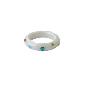 color parts ring_glitter white