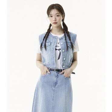플라스틱아일랜드 노카라 데님 베스트 (PR2DV481)