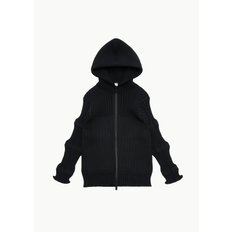 CFCL 24PS FLUTED HOODIE JACKET IN BLACK