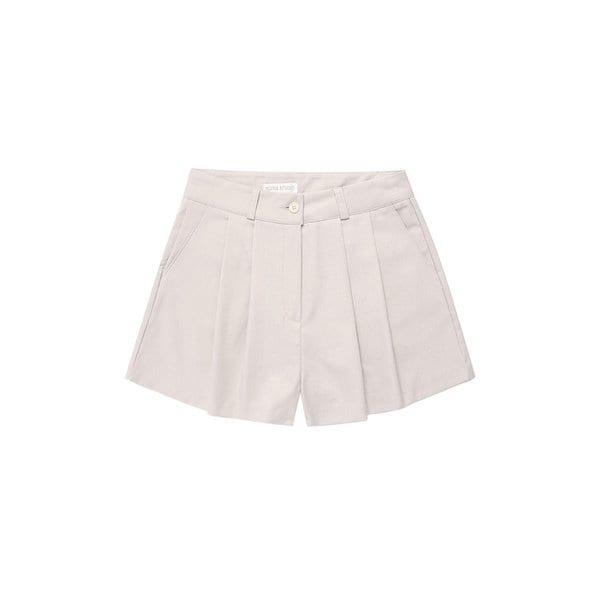 Linda Two-tuck Shorts_Beige