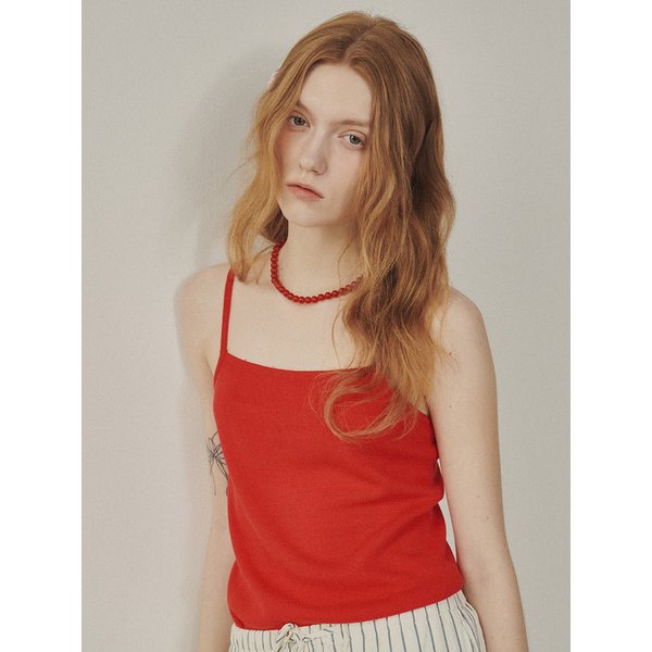Essential Linen Knit Sleeveless Top_RED(315308)