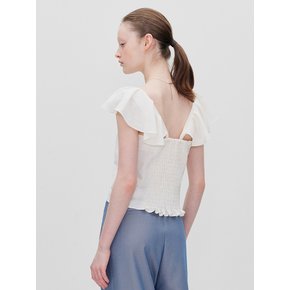 BACK SHIRRED HALF SLEEVES TOP