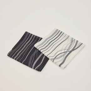 체인 배색 쉬폰 롱 스카프_M2605AC032B