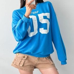 넘버레터링쭈리 라운드박스 맨투맨 긴팔티셔츠 데일리 빅사이즈 오버핏 면캐주얼_P440025027