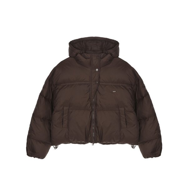 HOODED COZY SHORT PUFFER PADDING_BROWN