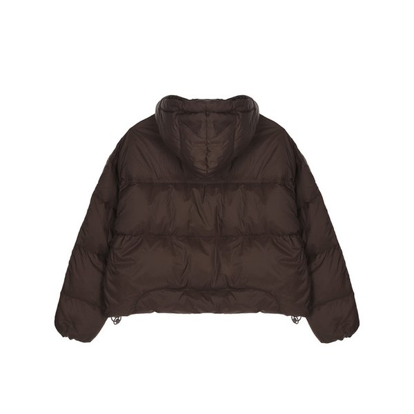 HOODED COZY SHORT PUFFER PADDING_BROWN