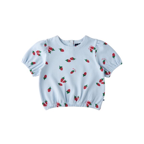 [여주점] [오프라벨 여주점] 블루독 (SK) 딸기패턴퍼프티셔츠 (25325-332-59)