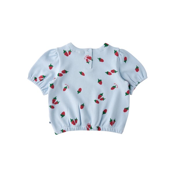 [여주점] [오프라벨 여주점] 블루독 (SK) 딸기패턴퍼프티셔츠 (25325-332-59)