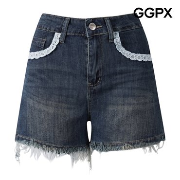GGPX 레이스 포켓 프린지 데님 숏 팬츠 (GP4PT025F)