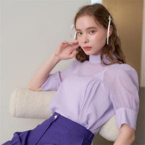 사용안함 [일루스트리스일루전] LILAC CHIFFON BLOUSE