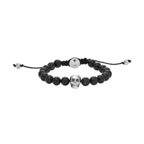 Dx1381 블랙 아게이트 비디드 브레이슬릿 블랙 DX1381