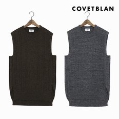 [COVETBLAN] 여성 라운드 베스트 니트(V196MVT104W)