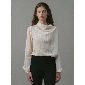 언에디트 U Half Neck Wrinkle Blouse_2colors