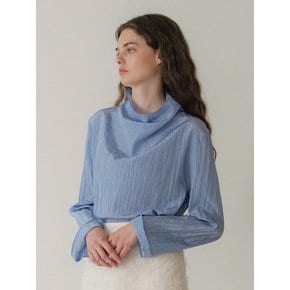 U Half Neck Wrinkle Blouse_2colors