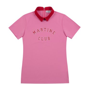 MARTINE GOLF [정상가 218000원]여성 마틴클럽 반팔 티셔츠 핑크 (Q0C120573)