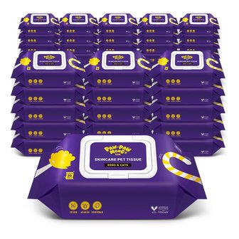 깨끗한나라 포포몽 스킨케어 펫티슈 반려동물 물티슈 휴대용 30매 40팩