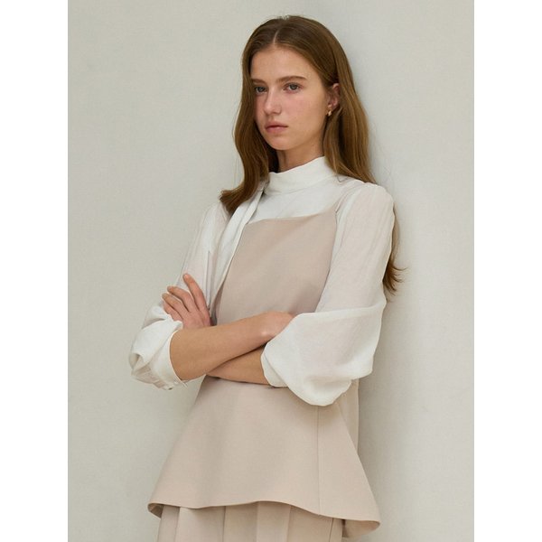 프렌치 뷔스티에 플레어 탑 라이트베이지 J1934