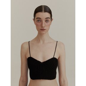 HANDMADE COTTON KNIT BUSTIER (BLACK)