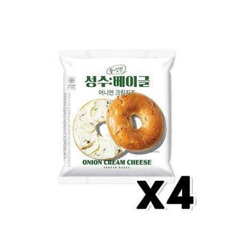  성수베이글 어니언 크림치즈 베이커리간식 150g x 4개