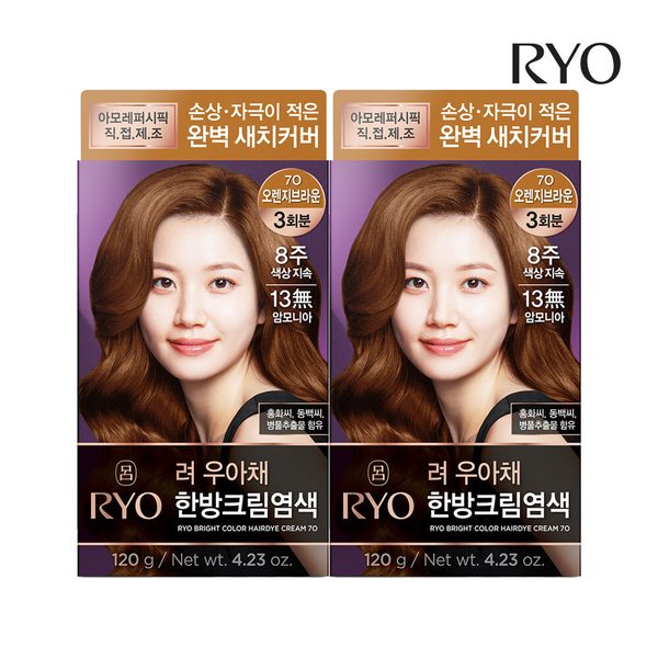 우아채 영양새치염색 오렌지 브라운 7O 120g 2개