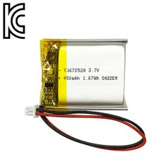 리튬폴리머배터리 KC인증 충전지 YJ672528  450mAh