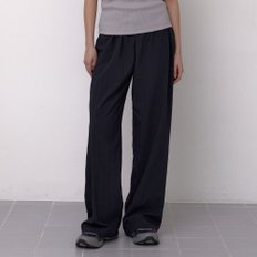 Nylon loose Banding Pants (Charcoal Navy)