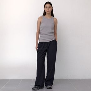 Nylon loose Banding Pants (Charcoal Navy)