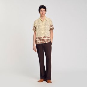 [SANDRO HOMME] 플로럴 프린트 반소매 셔츠 SH25S3MRH2080