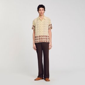 [SANDRO HOMME] 플로럴 프린트 반소매 셔츠 SH25S3MRH2080