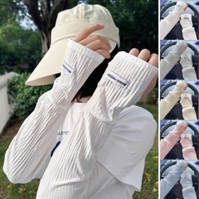 여자 주름 햇빛 핑거홀 골프 팔 토시