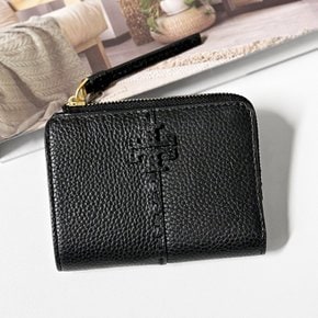 McGraw Bi-Fold Wallet Black 148751-001 토리버치 맥그로우 페블 레더 반지갑