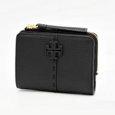 McGraw Bi-Fold Wallet Black 148751-001 토리버치 맥그로우 페블 레더 반지갑