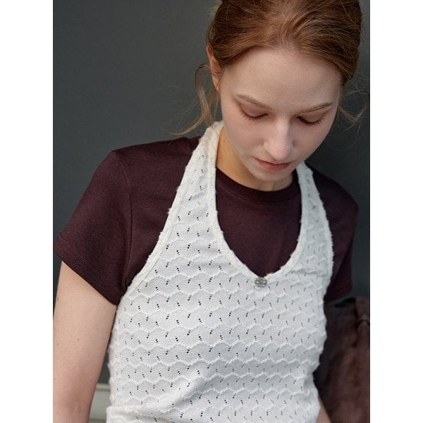 RELIEF HALTER NECK SLEEVELESS TOP_N6SKN0386