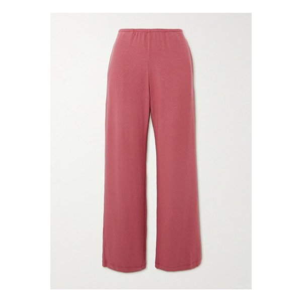 리셋 로렌 스트레치 저지 플레어 트랙 팬츠 와인 레드 1647597360163556