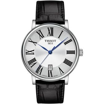  미국 티쏘 시계 남성 Tissot 남녀공용adult Carson 스테인리스 스틸 Dress 워치 블랙 T122410160