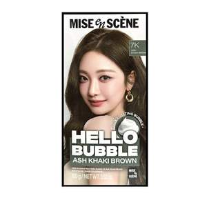 미쟝센 뉴 헬로 버블 거품 염색약 7K 애쉬 카키 브라운 거품염색 샴푸염색 새치염색 샴푸형염색약