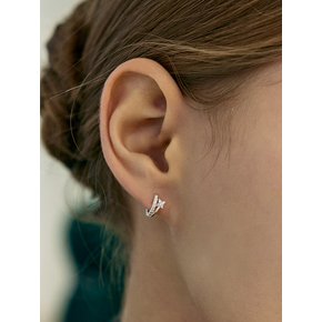 [진주귀걸이 2종 증정] Star point clear line hoop earring