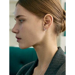 [진주귀걸이 2종 증정] Star point clear line hoop earring