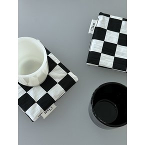 coaster _ Fluffy checkerboard (6color)