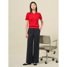 폴리 혼방 롱 와이드 팬츠  네이비 (BF5321C02R)