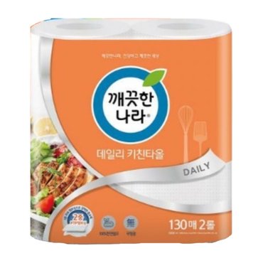 신세계 규격 깨끗한나라  데일리 키친타올 130매2롤(1개)