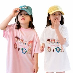 여아 귀염프렌즈 프린팅 반팔티 데일리 티셔츠