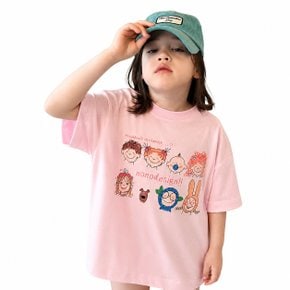 여아 귀염프렌즈 프린팅 반팔티 데일리 티셔츠