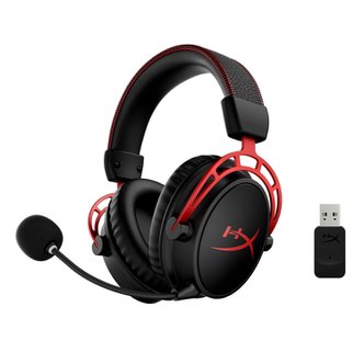  HyperX Cloud Alpha 무선 게이밍 헤드셋 300시간 구동 DTS 오디오 레드 PCSwitch 4P5D4AA