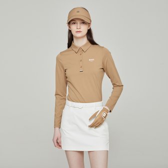 BOSS GOLF [GIFT 100% 증정] 베이직 롱 폴로 티셔츠 WOMAN CAMEL